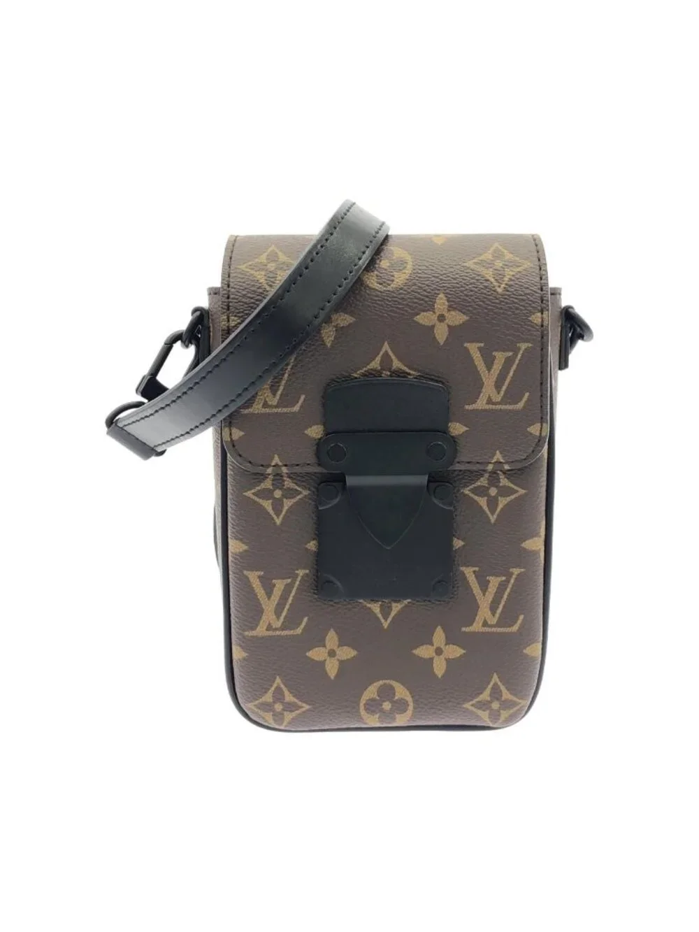 Louis Vuitton Monogram Macassar S Lock Vertical Wearable Wallet Shoulder Bag